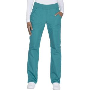 Workwear Originals Women Scrubs Pant Mid Rise Straight Leg Pull-on Cargo WW210(Teal Blue)