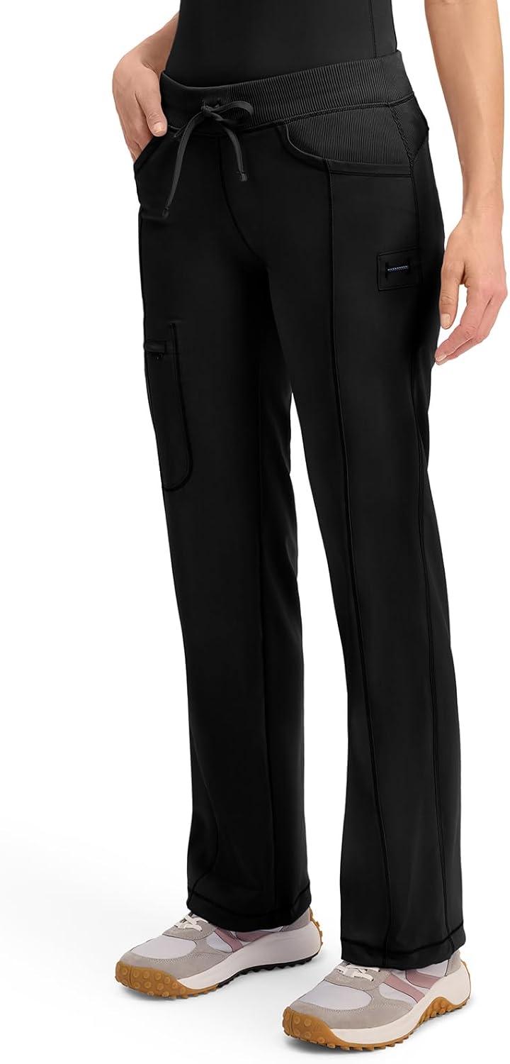 imageCherokee Infinity Women Scrubs Pant Low Rise Straight Leg Drawstring 1123ABlack