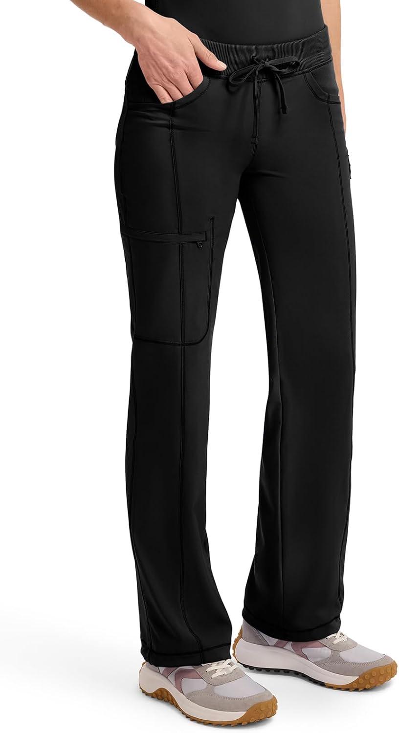 imageCherokee Infinity Women Scrubs Pant Low Rise Straight Leg Drawstring 1123ABlack