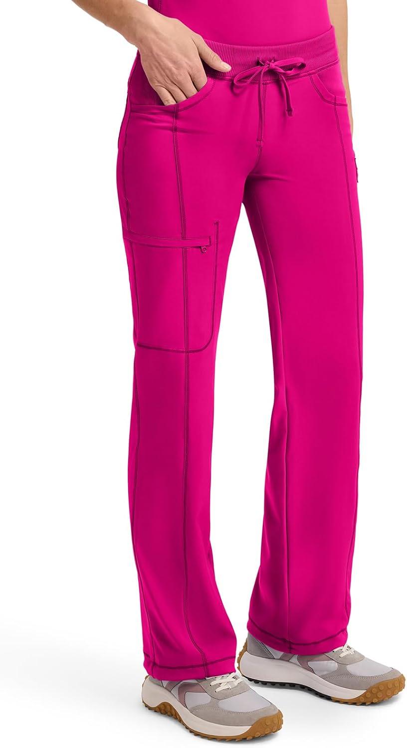 imageCherokee Infinity Women Scrubs Pant Low Rise Straight Leg Drawstring 1123ACarmine Pink