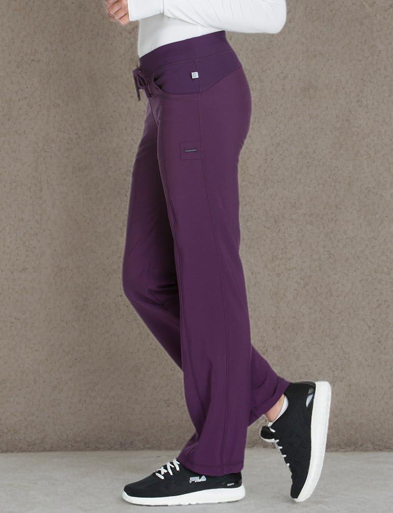 imageCherokee Infinity Women Scrubs Pant Low Rise Straight Leg Drawstring 1123AEggplant