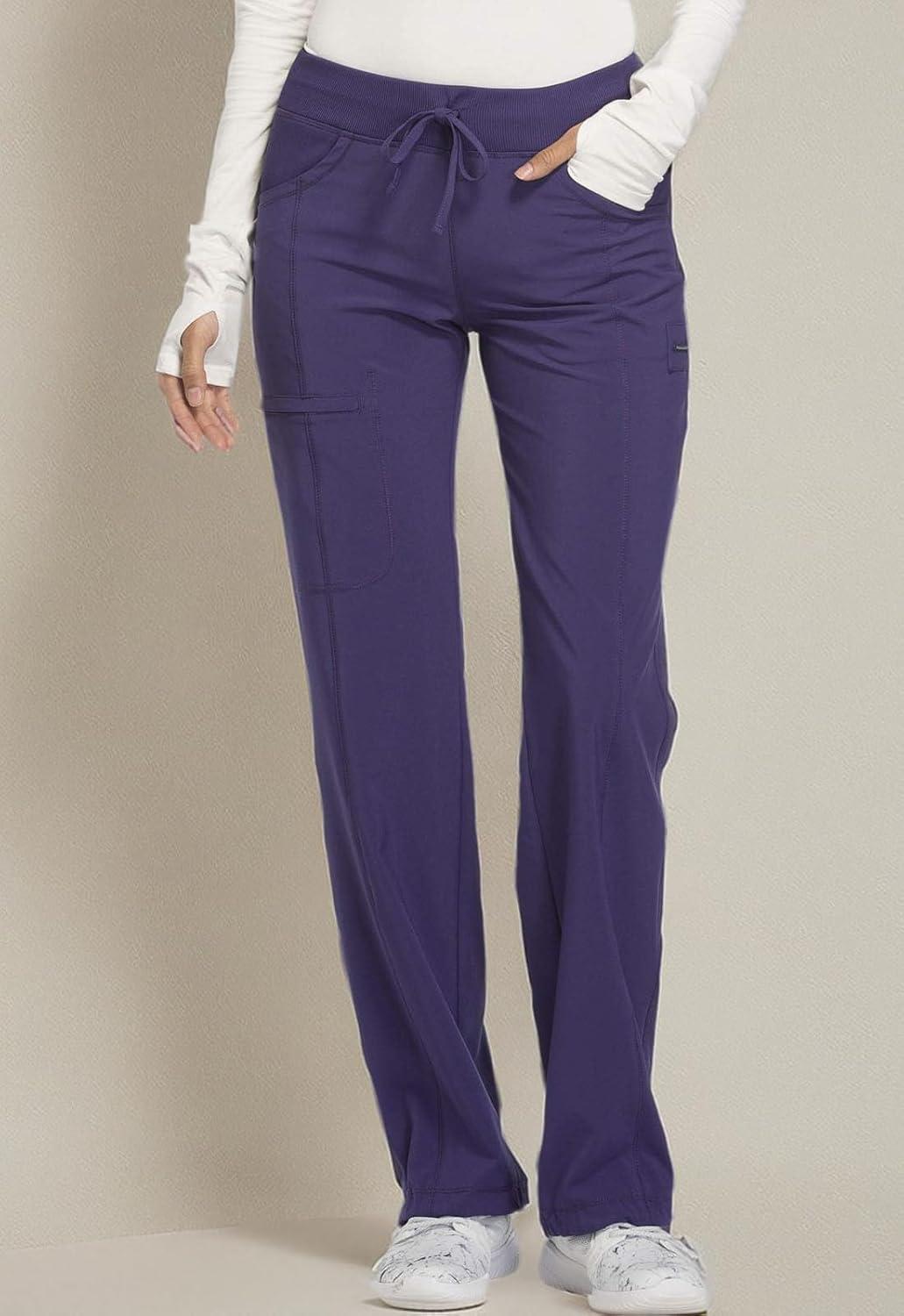 imageCherokee Infinity Women Scrubs Pant Low Rise Straight Leg Drawstring 1123AGrape