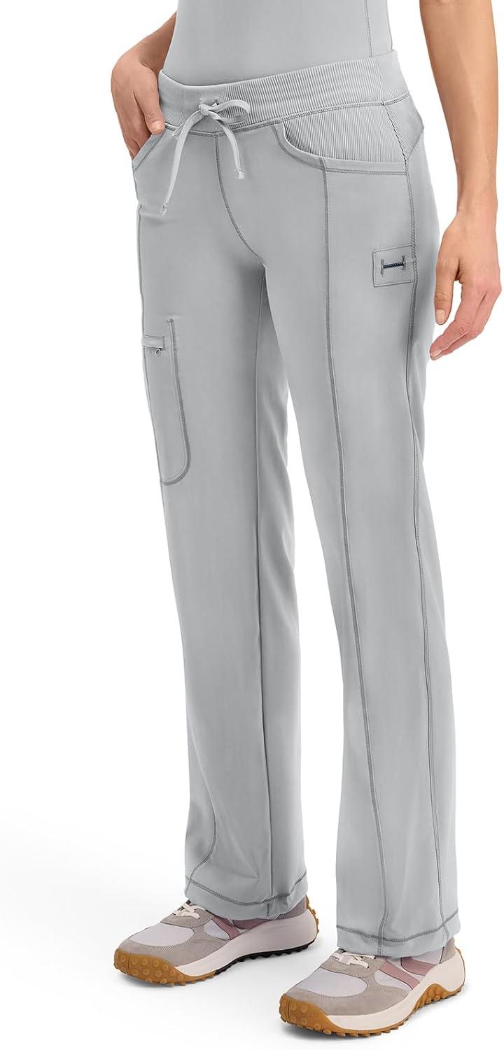 imageCherokee Infinity Women Scrubs Pant Low Rise Straight Leg Drawstring 1123AGrey