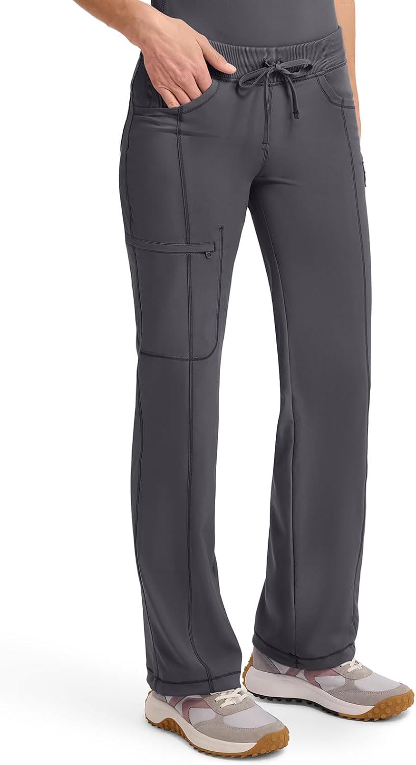 imageCherokee Infinity Women Scrubs Pant Low Rise Straight Leg Drawstring 1123APewter
