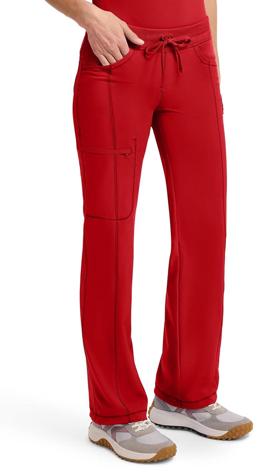 imageCherokee Infinity Women Scrubs Pant Low Rise Straight Leg Drawstring 1123ARed