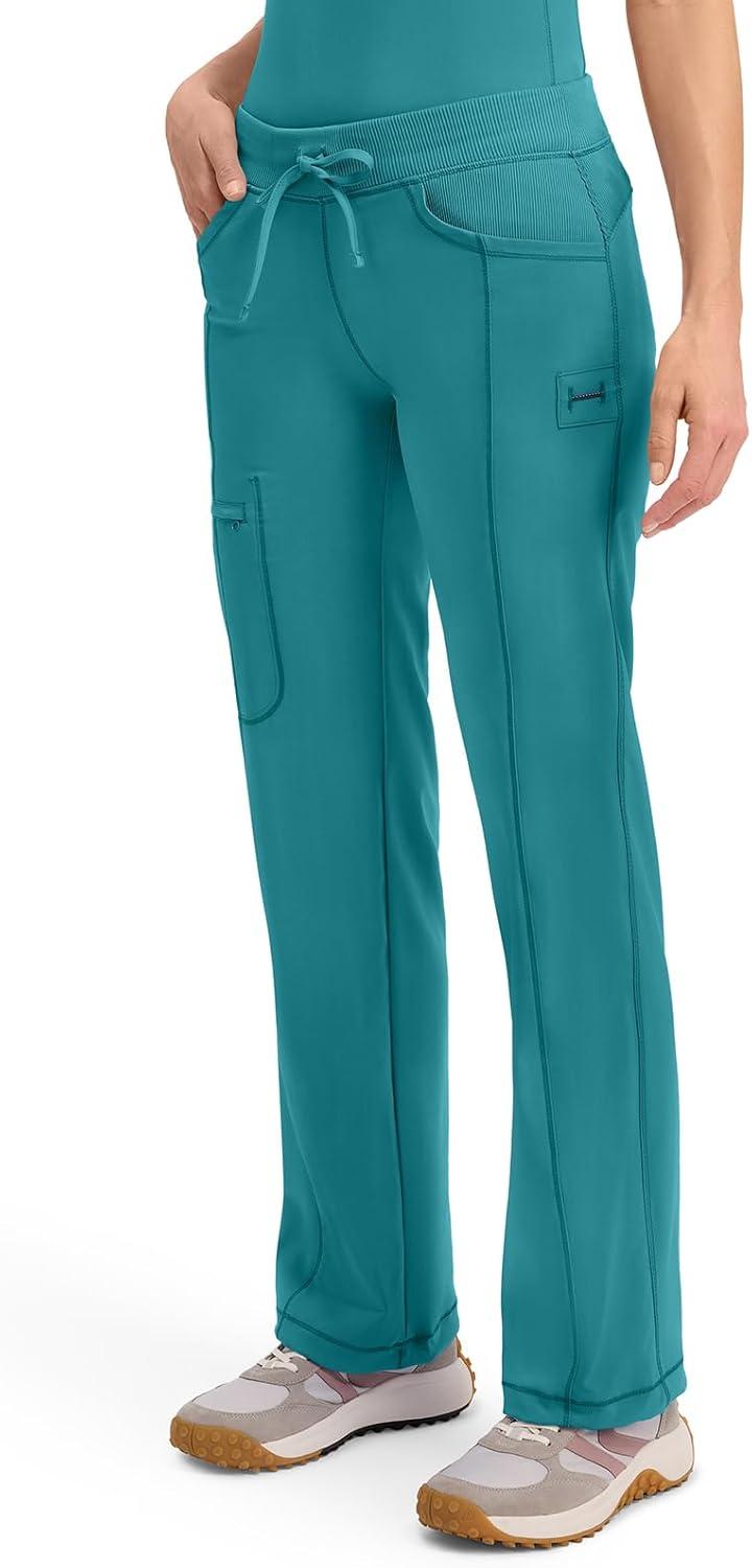imageCherokee Infinity Women Scrubs Pant Low Rise Straight Leg Drawstring 1123ATeal Blue