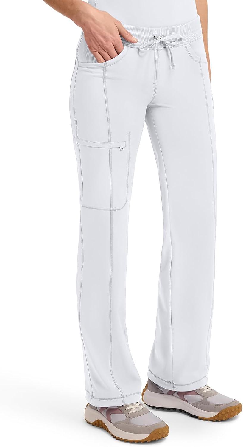 imageCherokee Infinity Women Scrubs Pant Low Rise Straight Leg Drawstring 1123AWhite