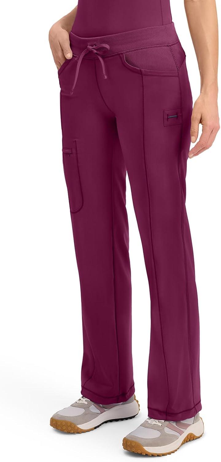 imageCherokee Infinity Women Scrubs Pant Low Rise Straight Leg Drawstring 1123AWine