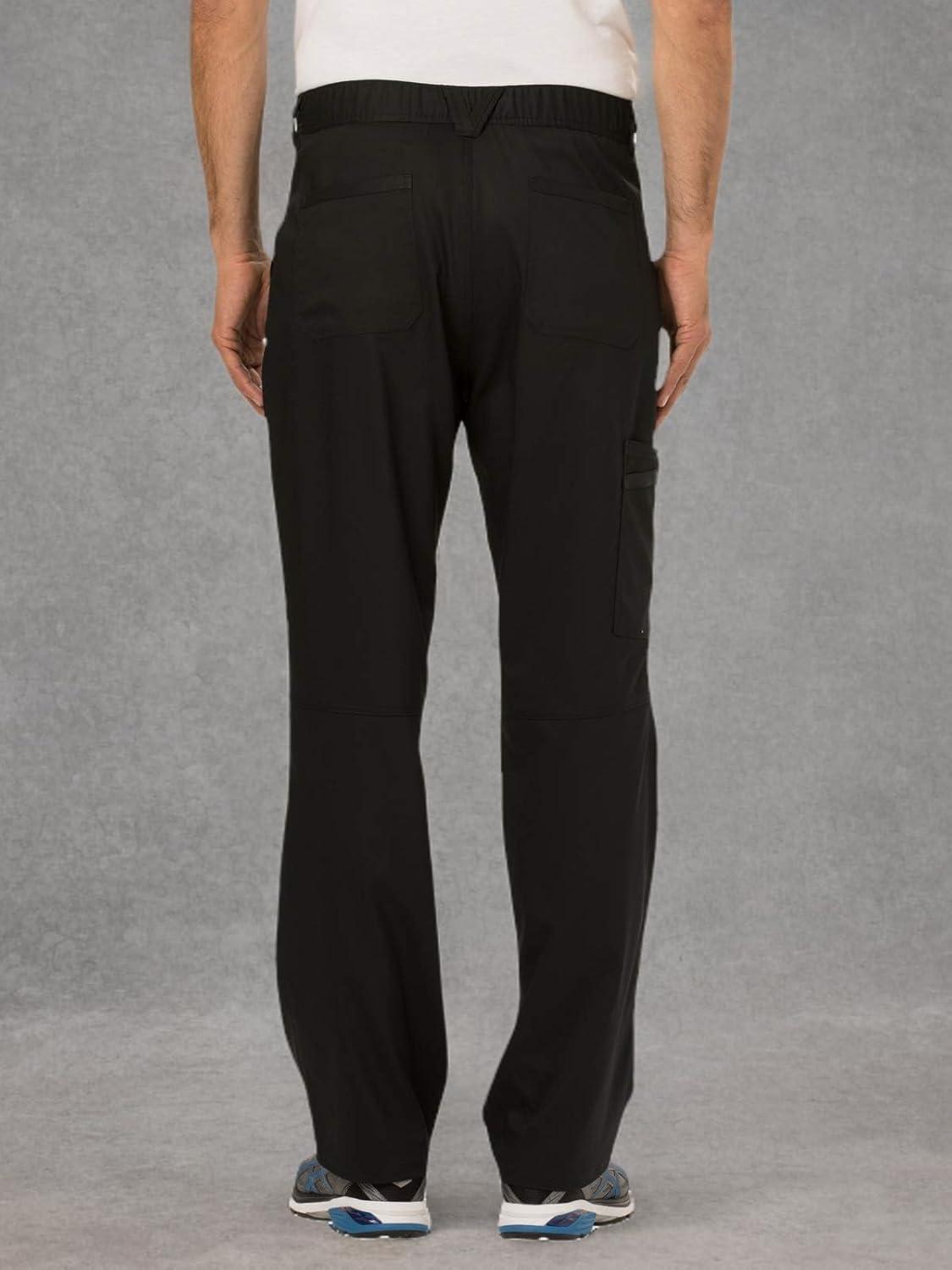 imageCherokee Mens Scrub Pants with Cargo Pockets TwoWay Stretch Modern fit Button Closure with Inside Drawstring Pants WW140Black