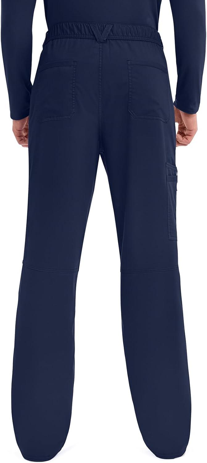 imageCherokee Mens Scrub Pants with Cargo Pockets TwoWay Stretch Modern fit Button Closure with Inside Drawstring Pants WW140Navy