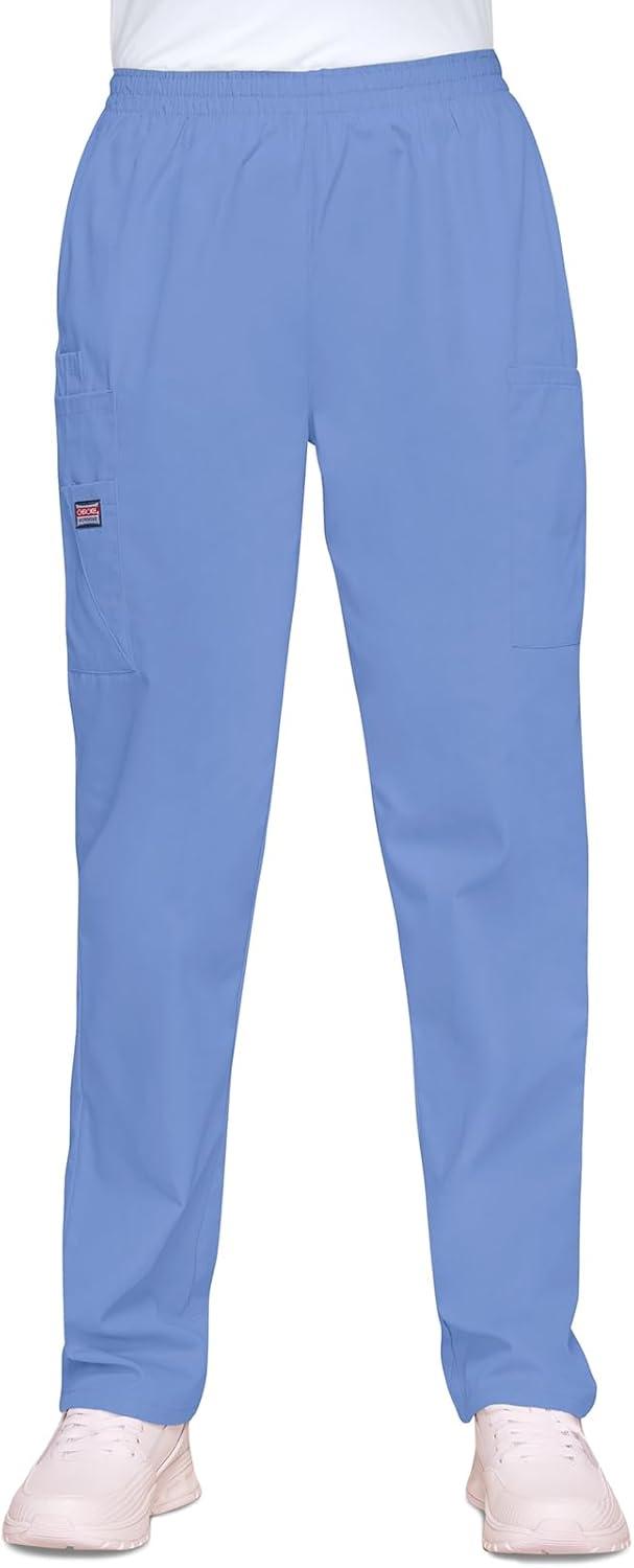 imageCherokee Scrubs for Women Cargo Pant Natural Rise Tapered PullOn Bottom with 4 Pockets Fade Resistant Fabric 4200Ciel