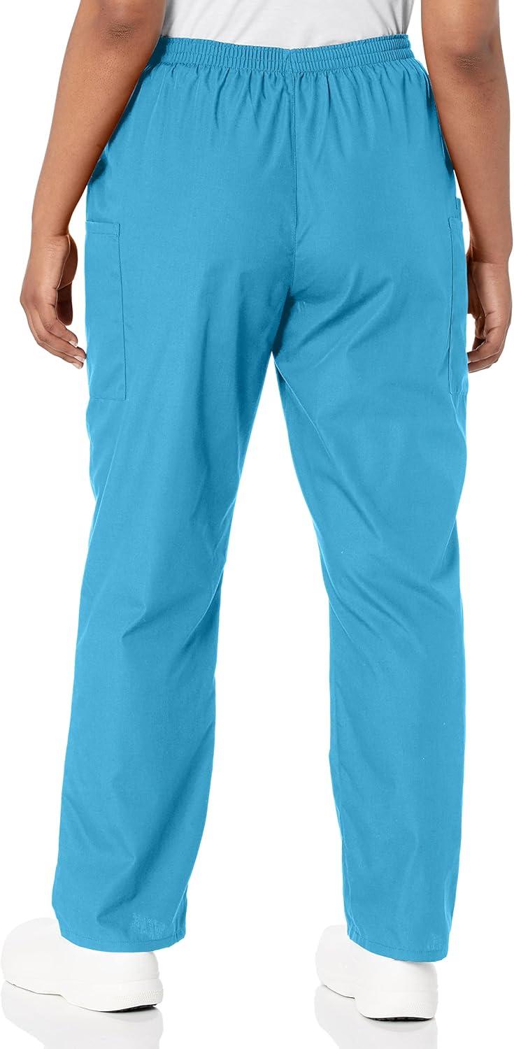imageCherokee Scrubs for Women Cargo Pant Natural Rise Tapered PullOn Bottom with 4 Pockets Fade Resistant Fabric 4200Maliblue