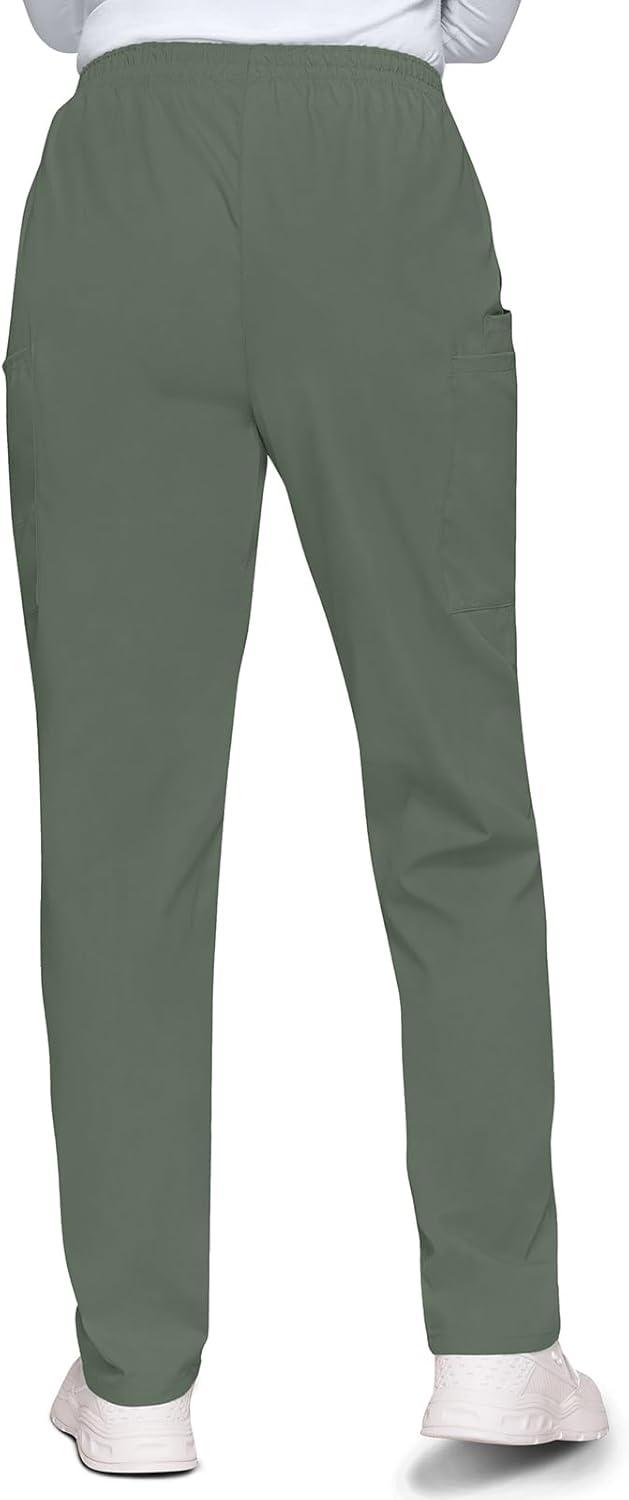 imageCherokee Scrubs for Women Cargo Pant Natural Rise Tapered PullOn Bottom with 4 Pockets Fade Resistant Fabric 4200Olive