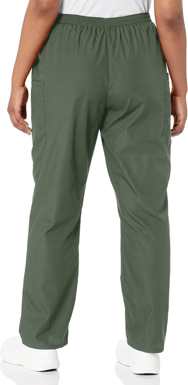 imageCherokee Scrubs for Women Cargo Pant Natural Rise Tapered PullOn Bottom with 4 Pockets Fade Resistant Fabric 4200Olive