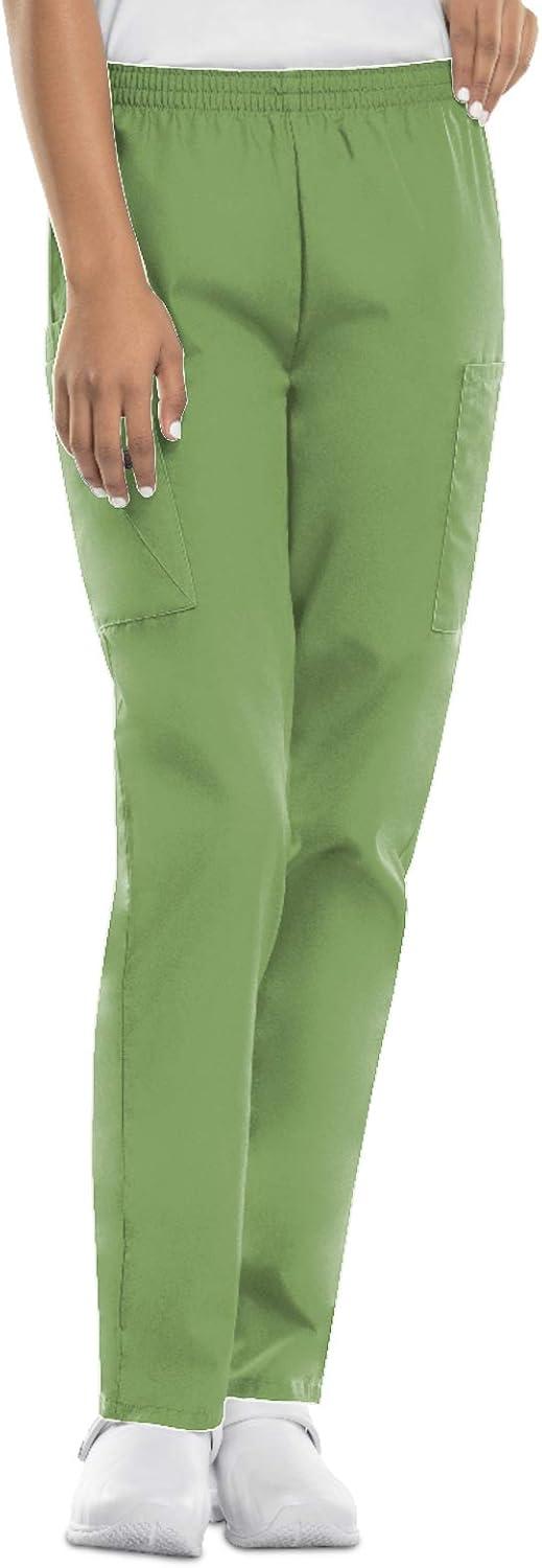 imageCherokee Scrubs for Women Cargo Pant Natural Rise Tapered PullOn Bottom with 4 Pockets Fade Resistant Fabric 4200Sage Green