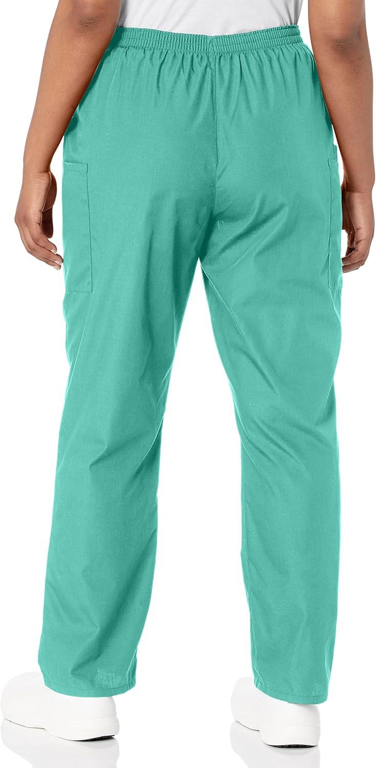 imageCherokee Scrubs for Women Cargo Pant Natural Rise Tapered PullOn Bottom with 4 Pockets Fade Resistant Fabric 4200Surgical Green
