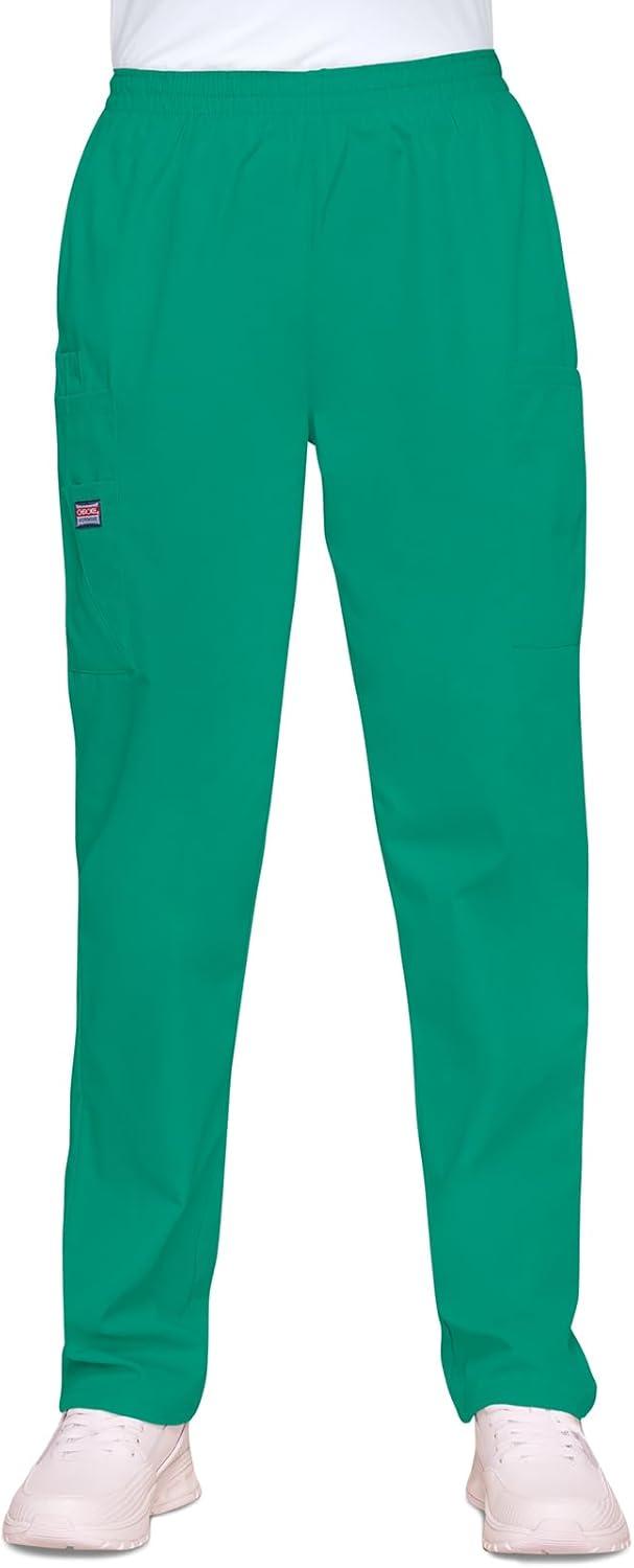 imageCherokee Scrubs for Women Cargo Pant Natural Rise Tapered PullOn Bottom with 4 Pockets Fade Resistant Fabric 4200Surgical Green