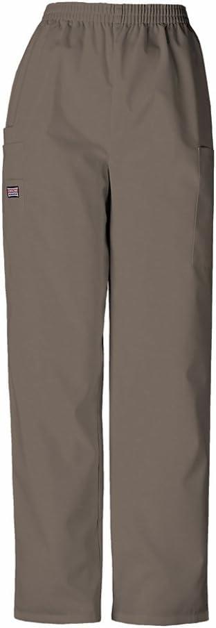imageCherokee Scrubs for Women Cargo Pant Natural Rise Tapered PullOn Bottom with 4 Pockets Fade Resistant Fabric 4200Taupe