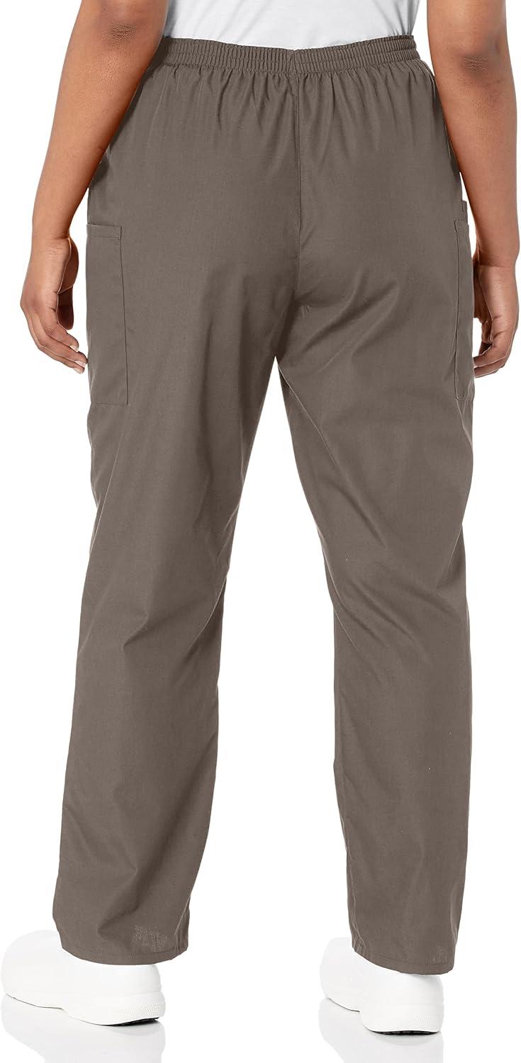 imageCherokee Scrubs for Women Cargo Pant Natural Rise Tapered PullOn Bottom with 4 Pockets Fade Resistant Fabric 4200Taupe
