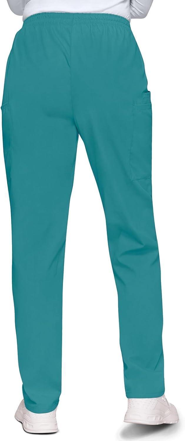 imageCherokee Scrubs for Women Cargo Pant Natural Rise Tapered PullOn Bottom with 4 Pockets Fade Resistant Fabric 4200Teal Blue