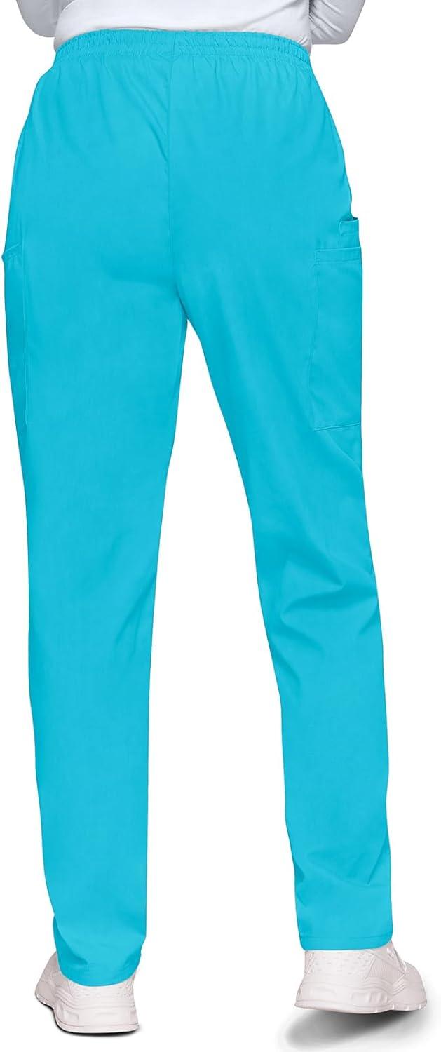 imageCherokee Scrubs for Women Cargo Pant Natural Rise Tapered PullOn Bottom with 4 Pockets Fade Resistant Fabric 4200Turquoise