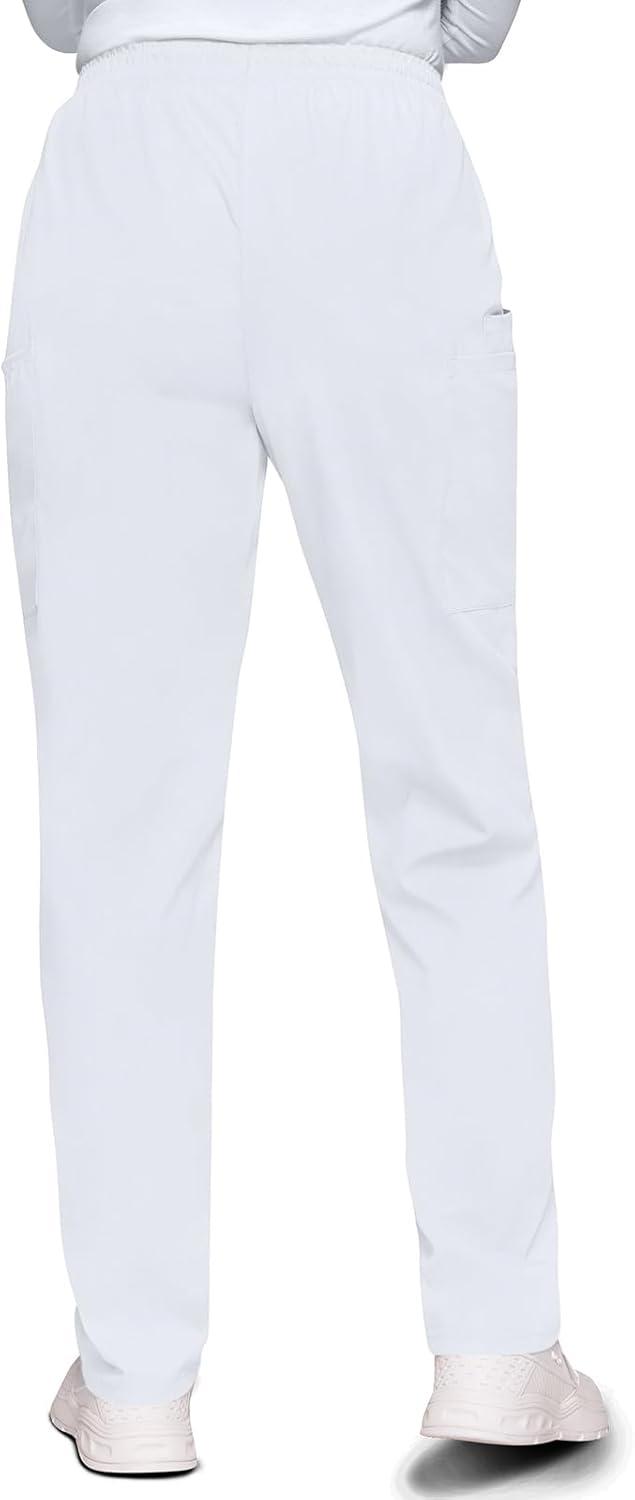 imageCherokee Scrubs for Women Cargo Pant Natural Rise Tapered PullOn Bottom with 4 Pockets Fade Resistant Fabric 4200White