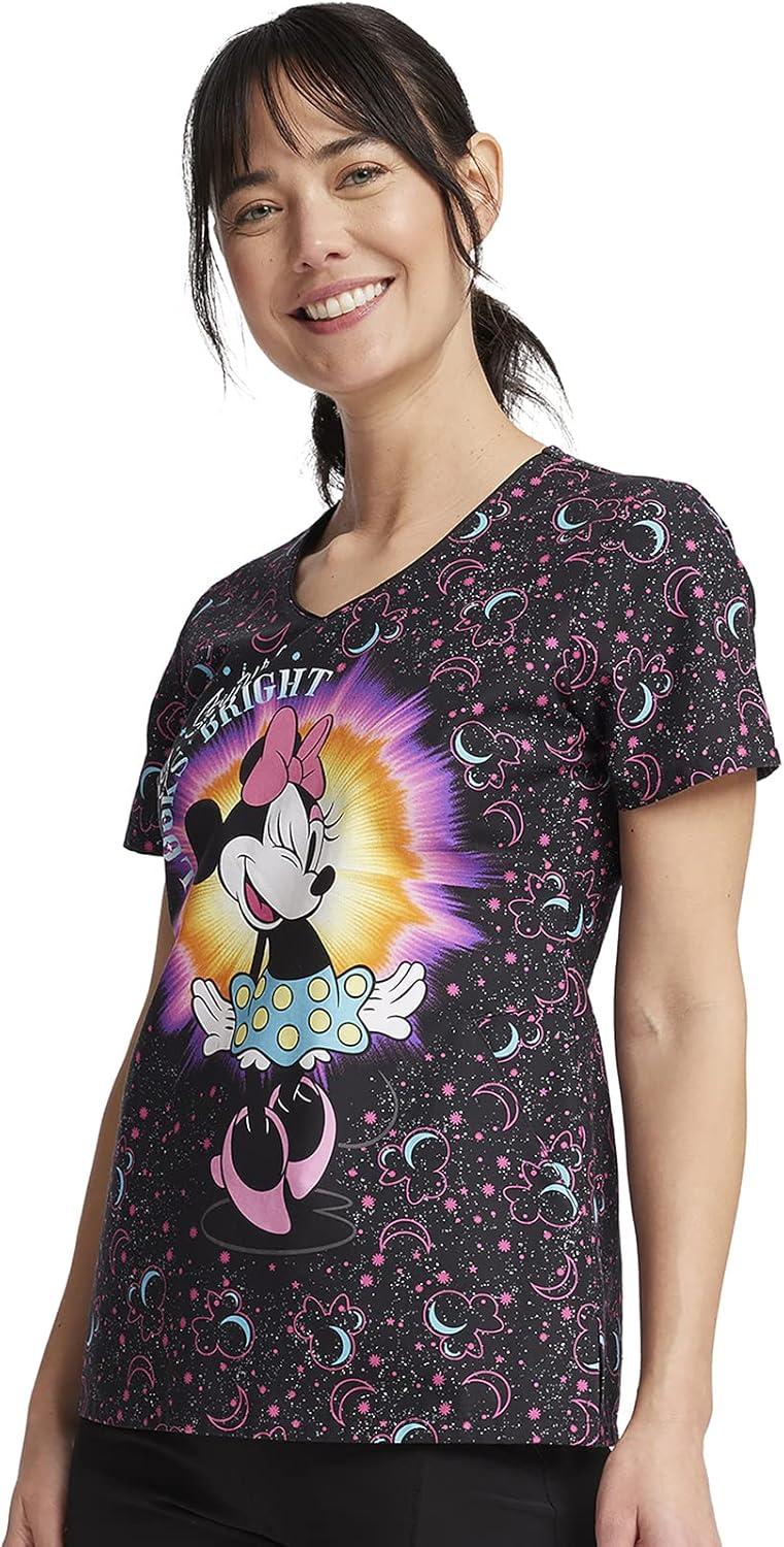 imageCherokee Scrubs for Women VNeck Printed Scrub Top Modern Classic Fit with Side Angled Pockets amp Shaping Darts TF626My Bright Future