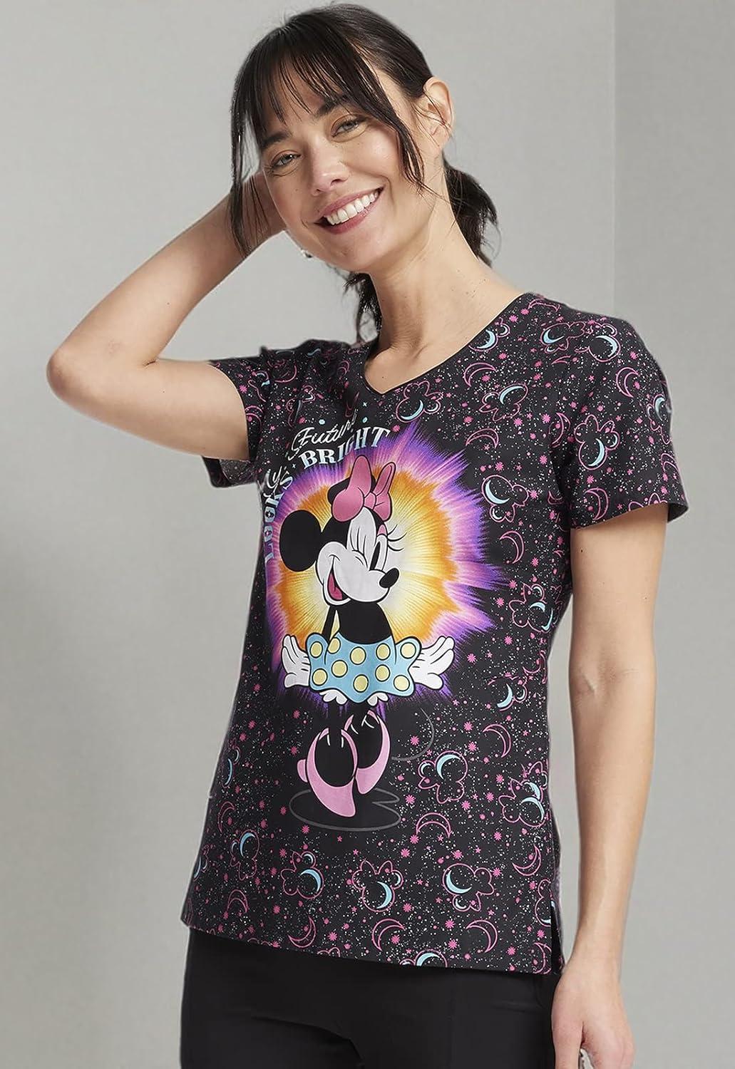 imageCherokee Scrubs for Women VNeck Printed Scrub Top Modern Classic Fit with Side Angled Pockets amp Shaping Darts TF626My Bright Future