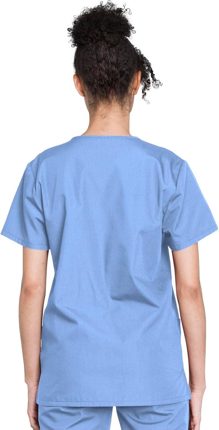 imageCherokee Unisex Scrub Set for Men amp Women VNeck Top amp Drawstring Pant Medical Uniform 3 Pockets Durable Easy Care WW530CBlue