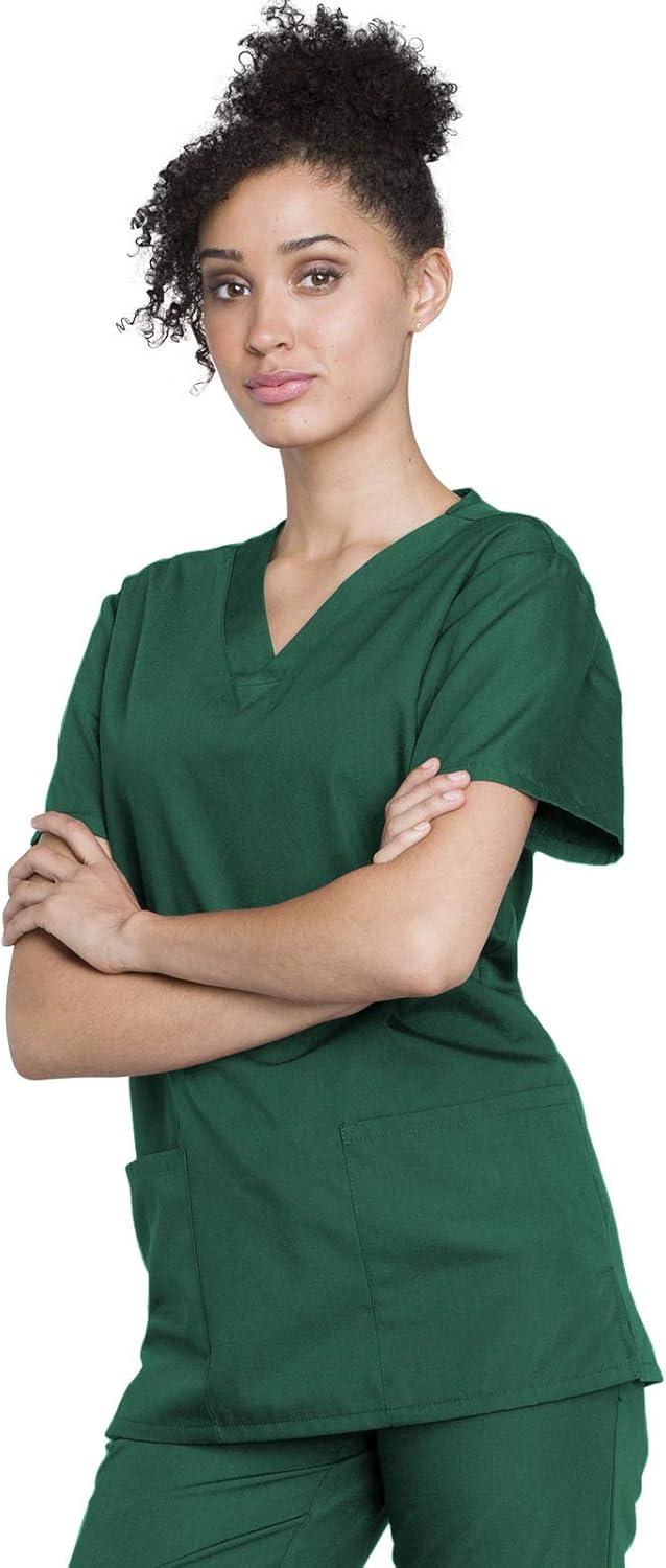 imageCherokee Unisex Scrub Set for Men amp Women VNeck Top amp Drawstring Pant Medical Uniform 3 Pockets Durable Easy Care WW530CHunter