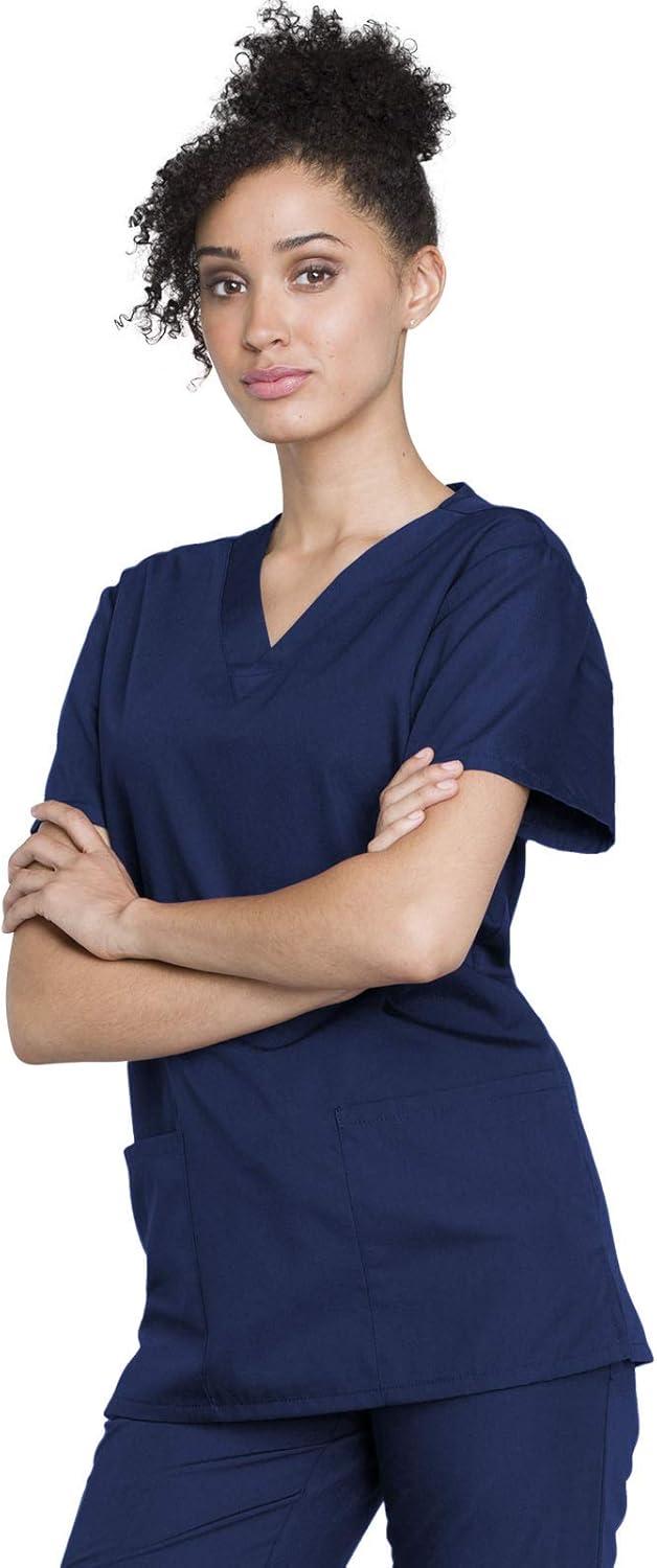 imageCherokee Unisex Scrub Set for Men amp Women VNeck Top amp Drawstring Pant Medical Uniform 3 Pockets Durable Easy Care WW530CNavy