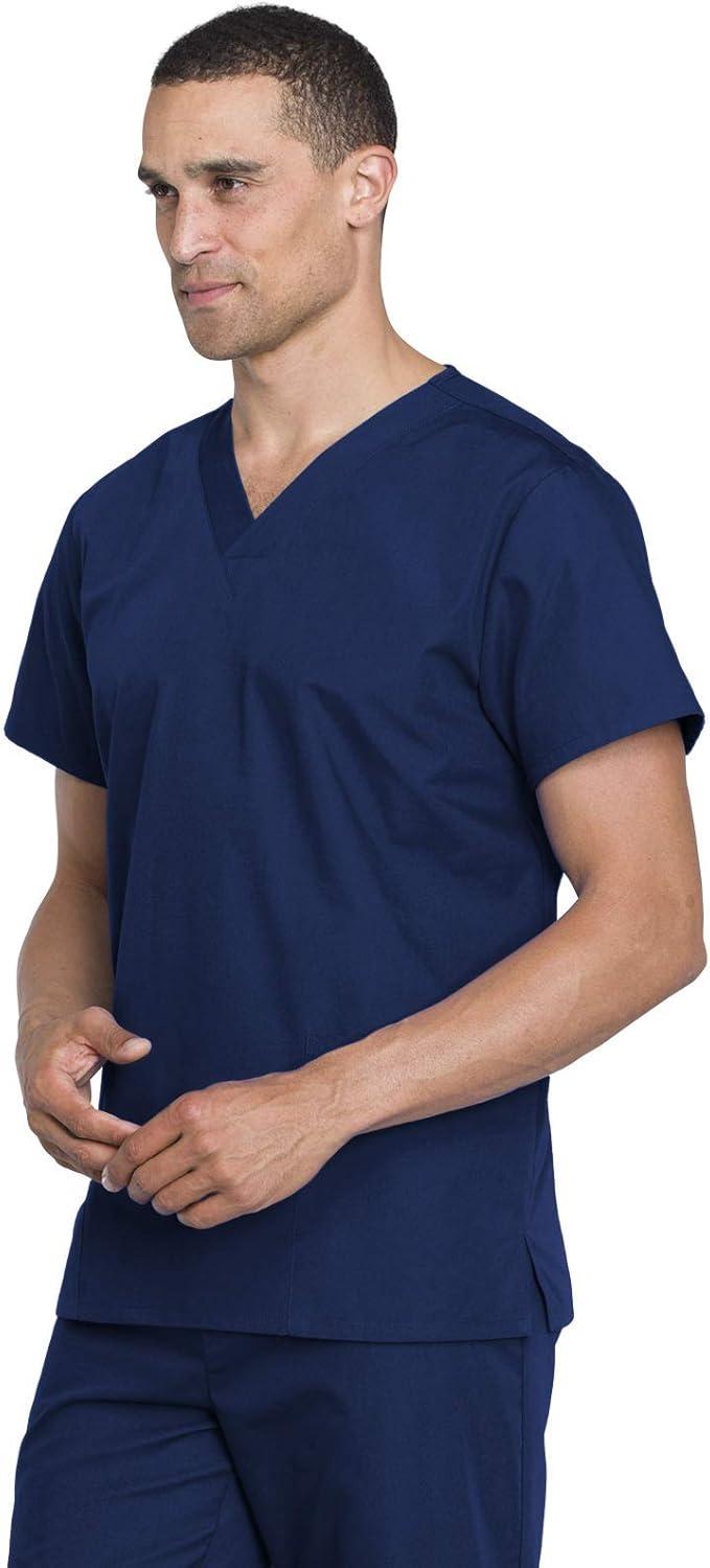 imageCherokee Unisex Scrub Set for Men amp Women VNeck Top amp Drawstring Pant Medical Uniform 3 Pockets Durable Easy Care WW530CNavy