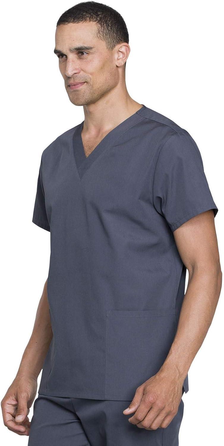 imageCherokee Unisex Scrub Set for Men amp Women VNeck Top amp Drawstring Pant Medical Uniform 3 Pockets Durable Easy Care WW530CPewter