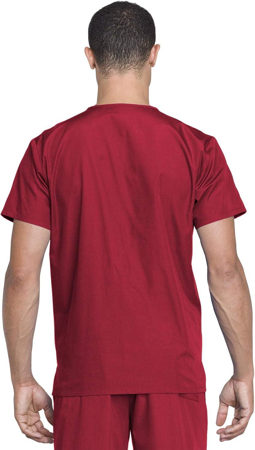 imageCherokee Unisex Scrub Set for Men amp Women VNeck Top amp Drawstring Pant Medical Uniform 3 Pockets Durable Easy Care WW530CRed