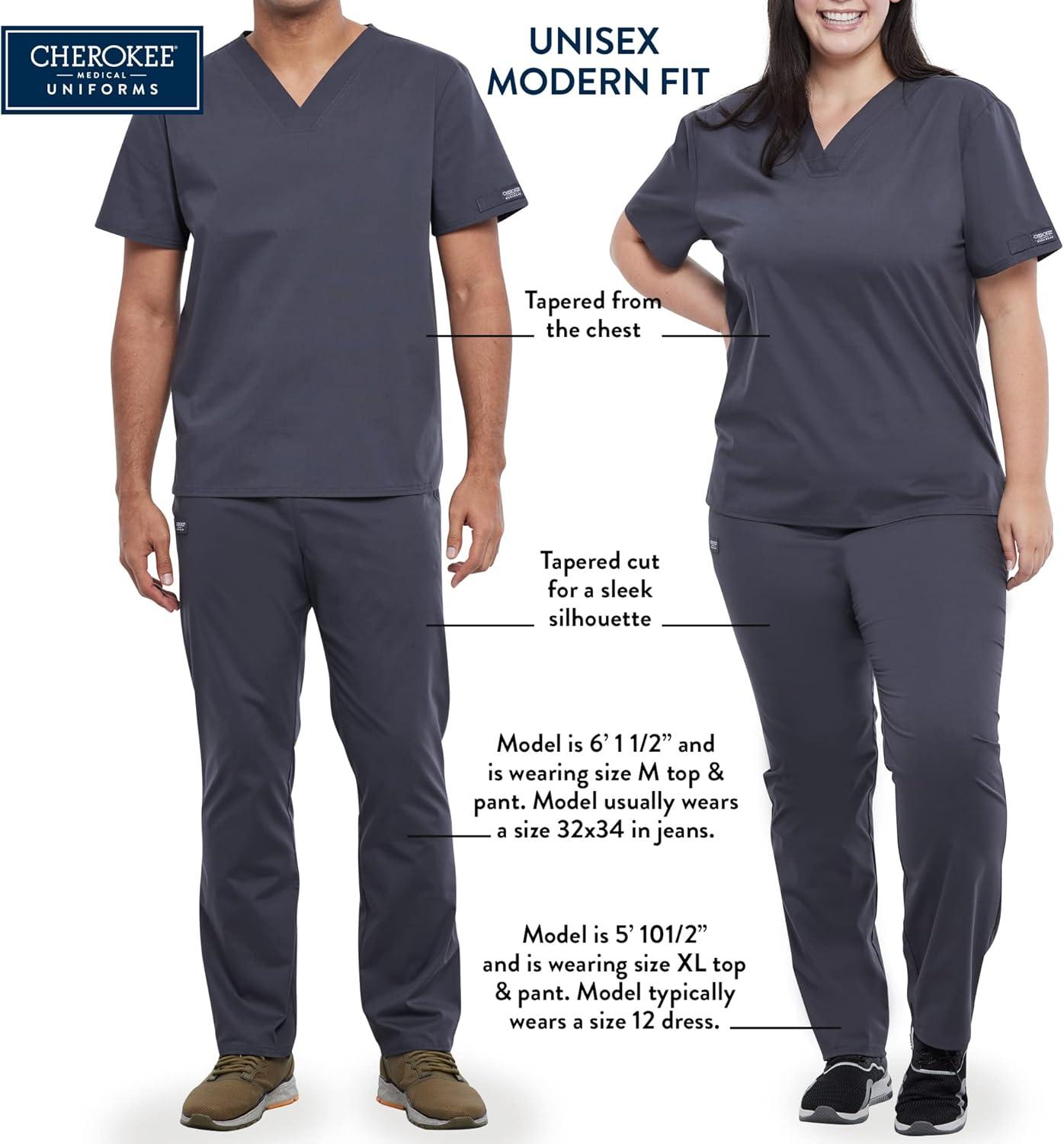 imageCherokee Unisex Scrub Set for Men amp Women VNeck Top amp Drawstring Pant Medical Uniform 3 Pockets Durable Easy Care WW530CRoyal