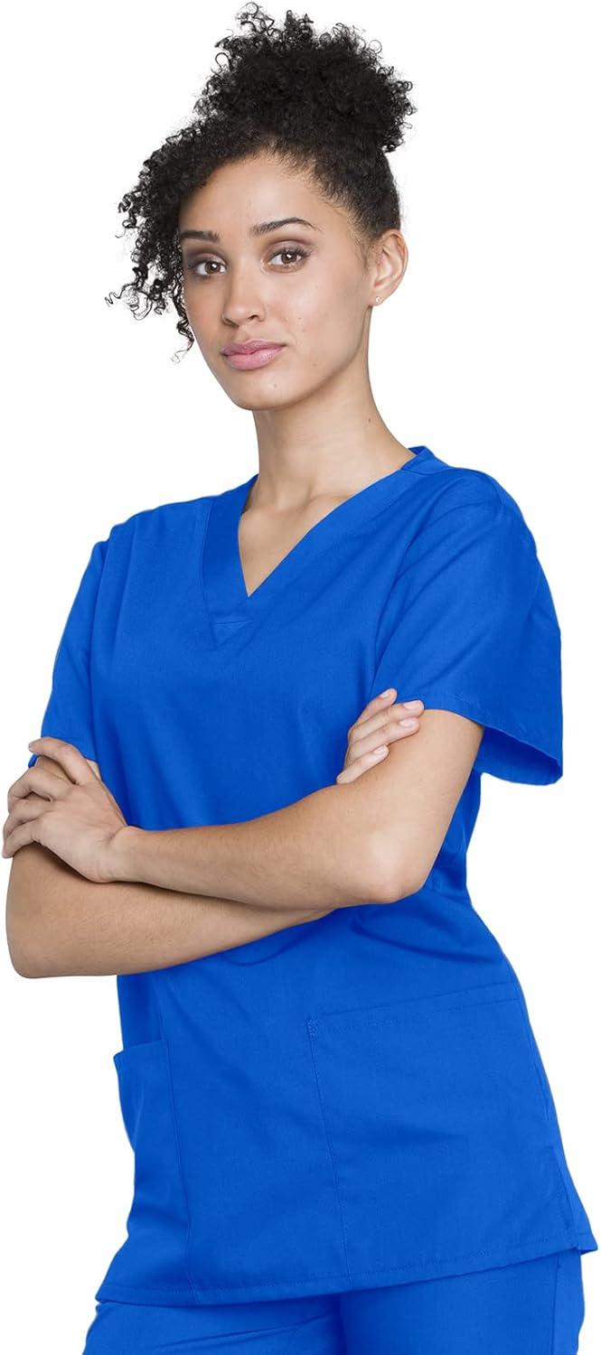 imageCherokee Unisex Scrub Set for Men amp Women VNeck Top amp Drawstring Pant Medical Uniform 3 Pockets Durable Easy Care WW530CRoyal