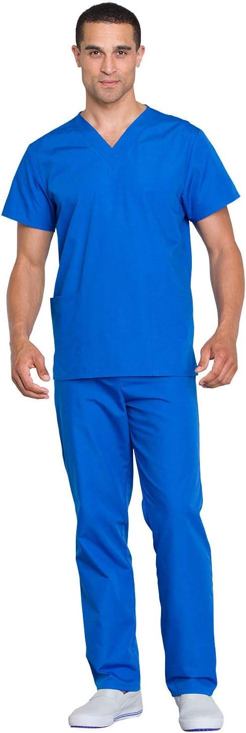 imageCherokee Unisex Scrub Set for Men amp Women VNeck Top amp Drawstring Pant Medical Uniform 3 Pockets Durable Easy Care WW530CRoyal