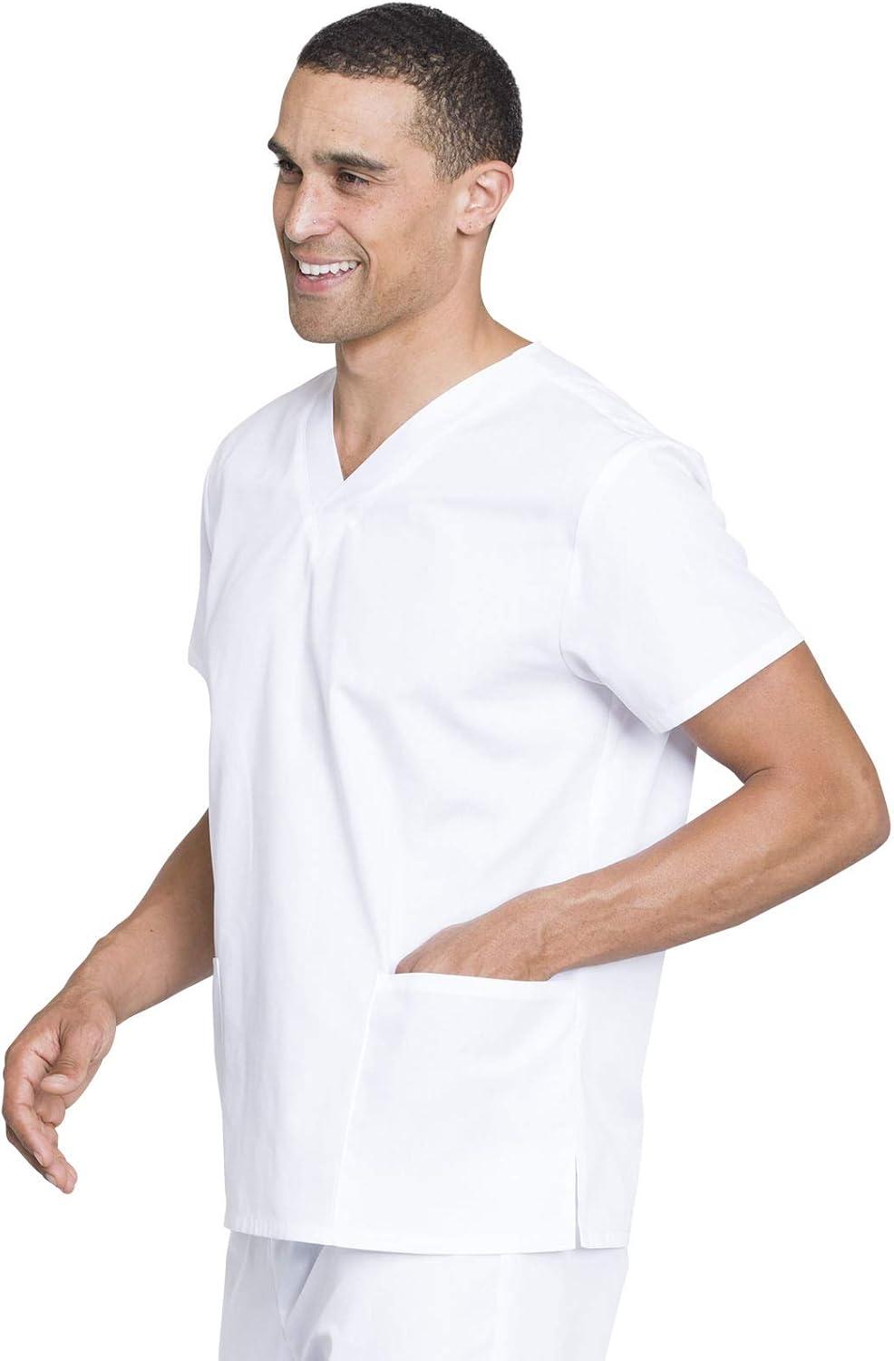 imageCherokee Unisex Scrub Set for Men amp Women VNeck Top amp Drawstring Pant Medical Uniform 3 Pockets Durable Easy Care WW530CWhite