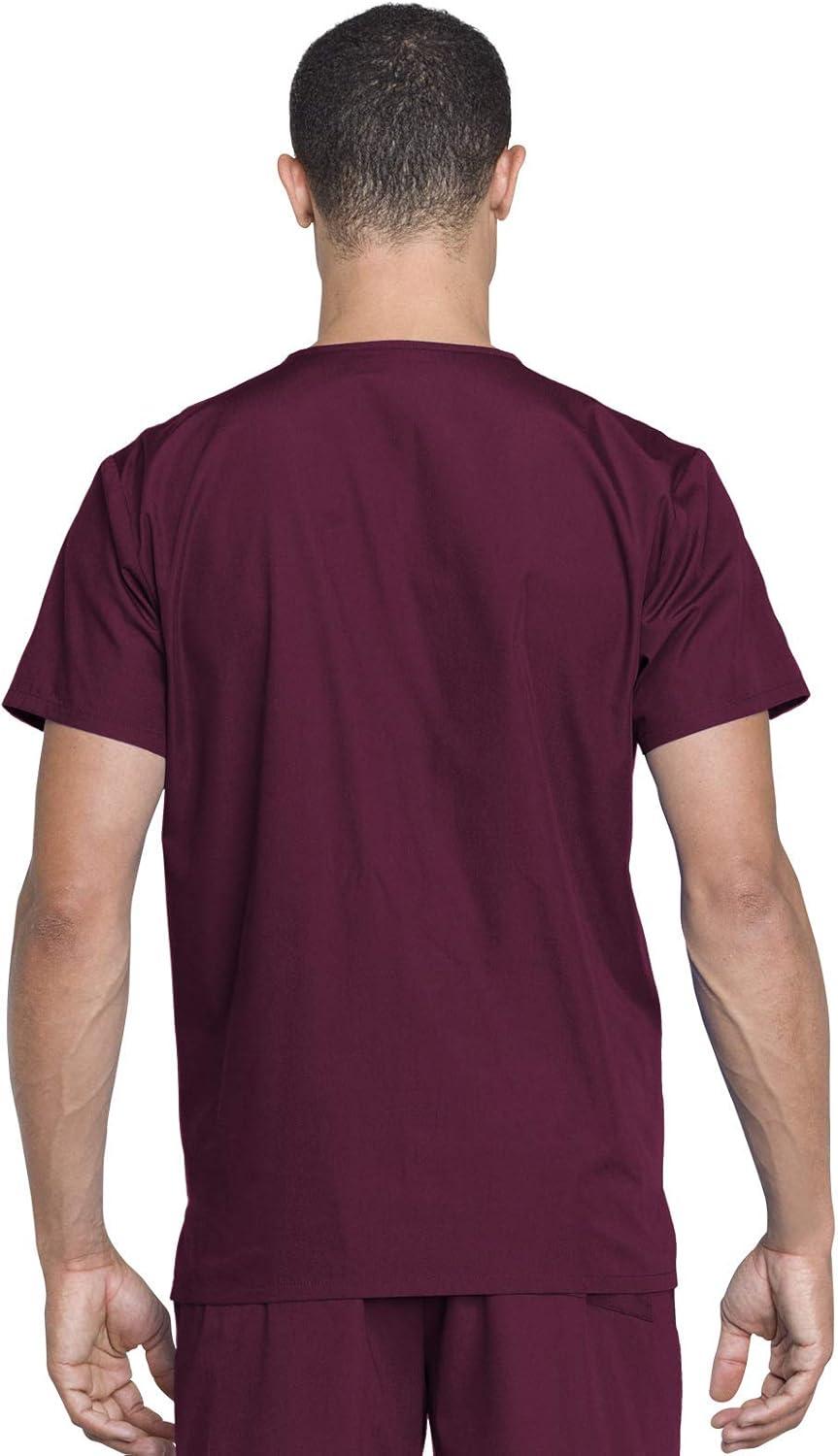 imageCherokee Unisex Scrub Set for Men amp Women VNeck Top amp Drawstring Pant Medical Uniform 3 Pockets Durable Easy Care WW530CWine