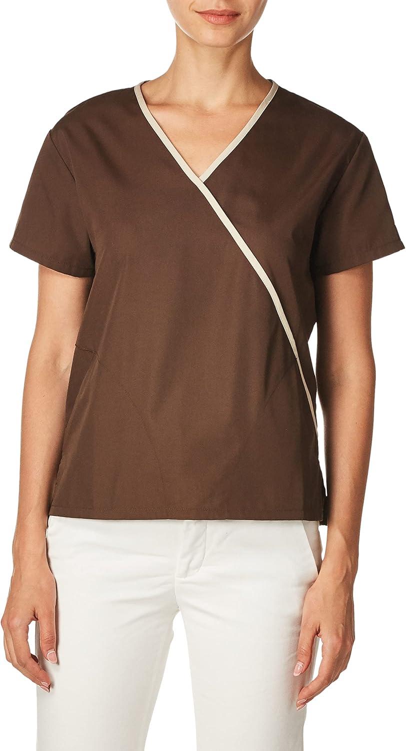 imageCherokee Womens 4800 Mini Mock Wrap Scrub TopChocolate