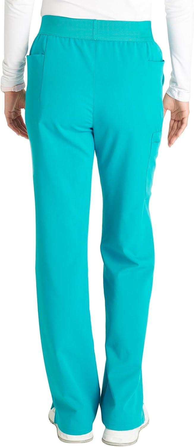 imageCherokee Womens Scrub Pants MidRise PullOn Straight Leg Bottom with 5 Pockets CK136ATeal Blue