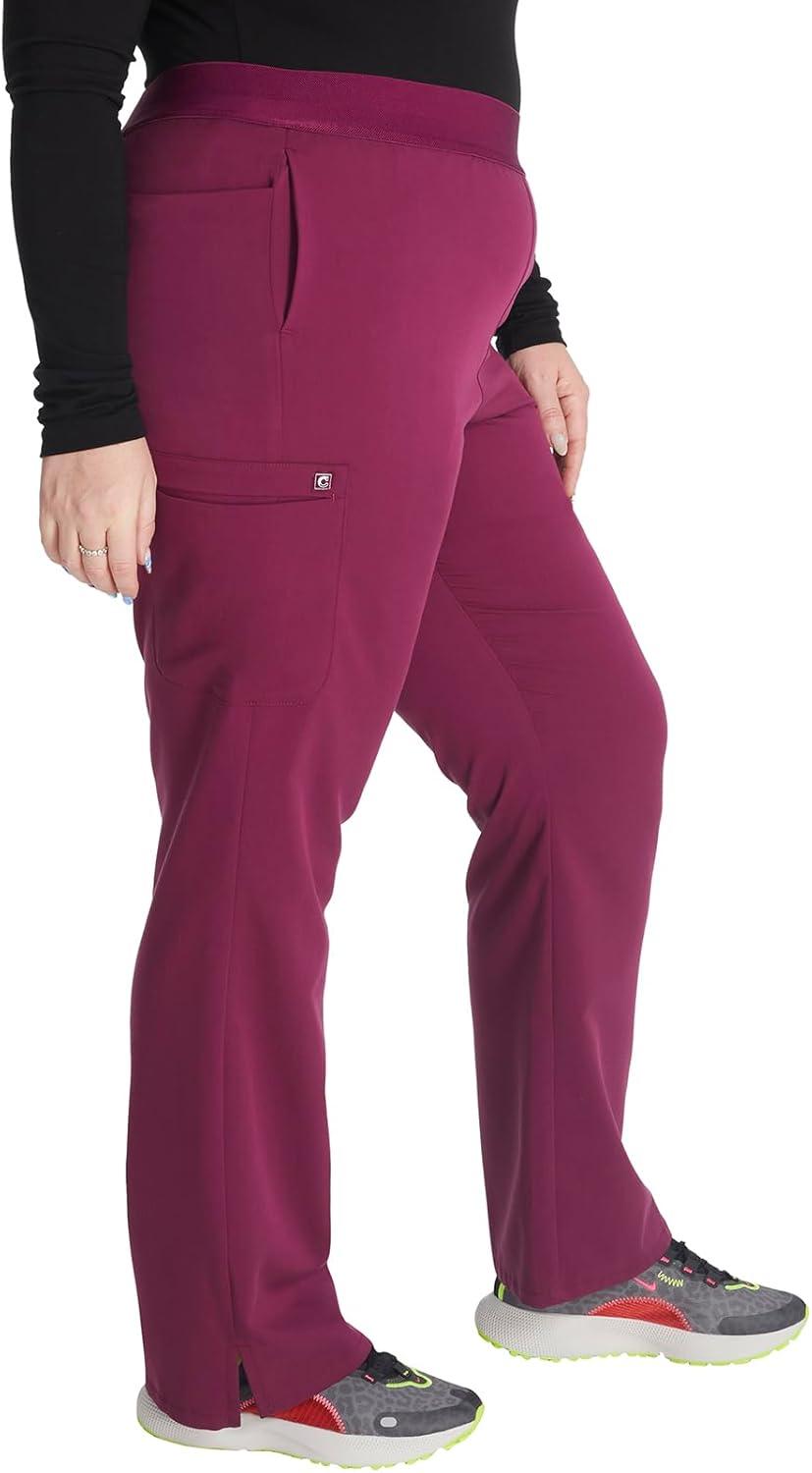 imageCherokee Womens Scrub Pants MidRise PullOn Straight Leg Bottom with 5 Pockets CK136AWine