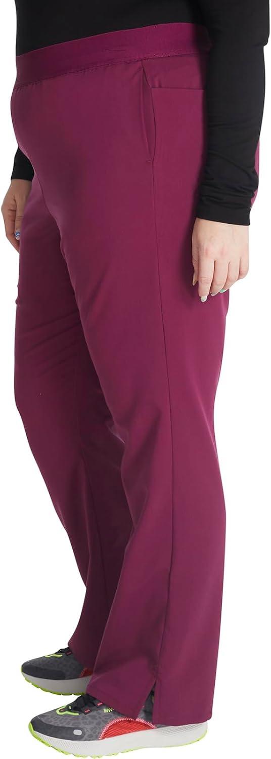 imageCherokee Womens Scrub Pants MidRise PullOn Straight Leg Bottom with 5 Pockets CK136AWine
