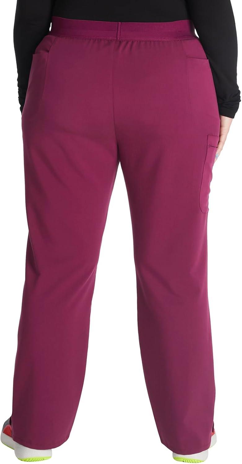 imageCherokee Womens Scrub Pants MidRise PullOn Straight Leg Bottom with 5 Pockets CK136AWine