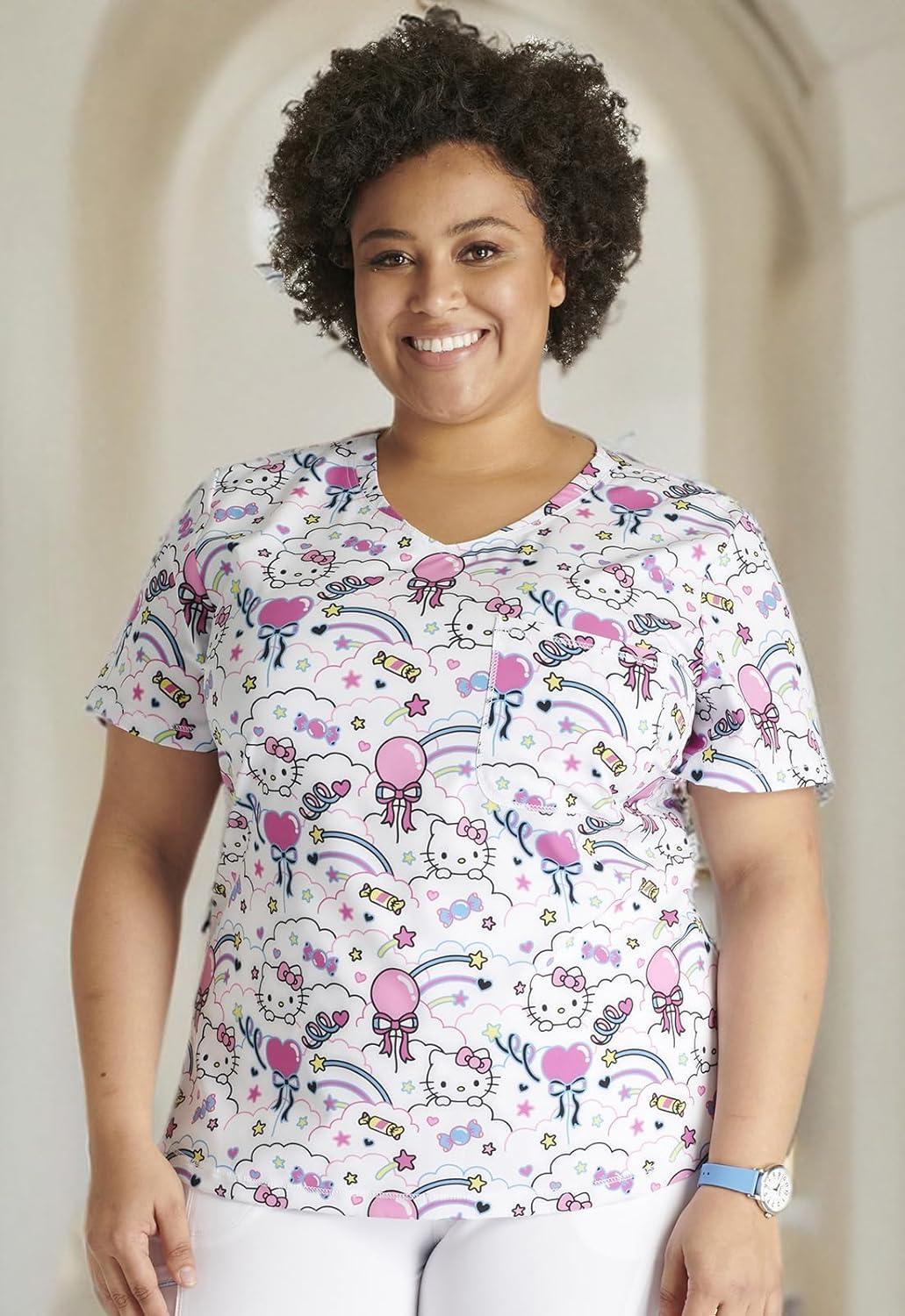 imageTooniforms Nurse Gifts Women Scrubs Top Rounded VNeck TF786Yummy Sweet