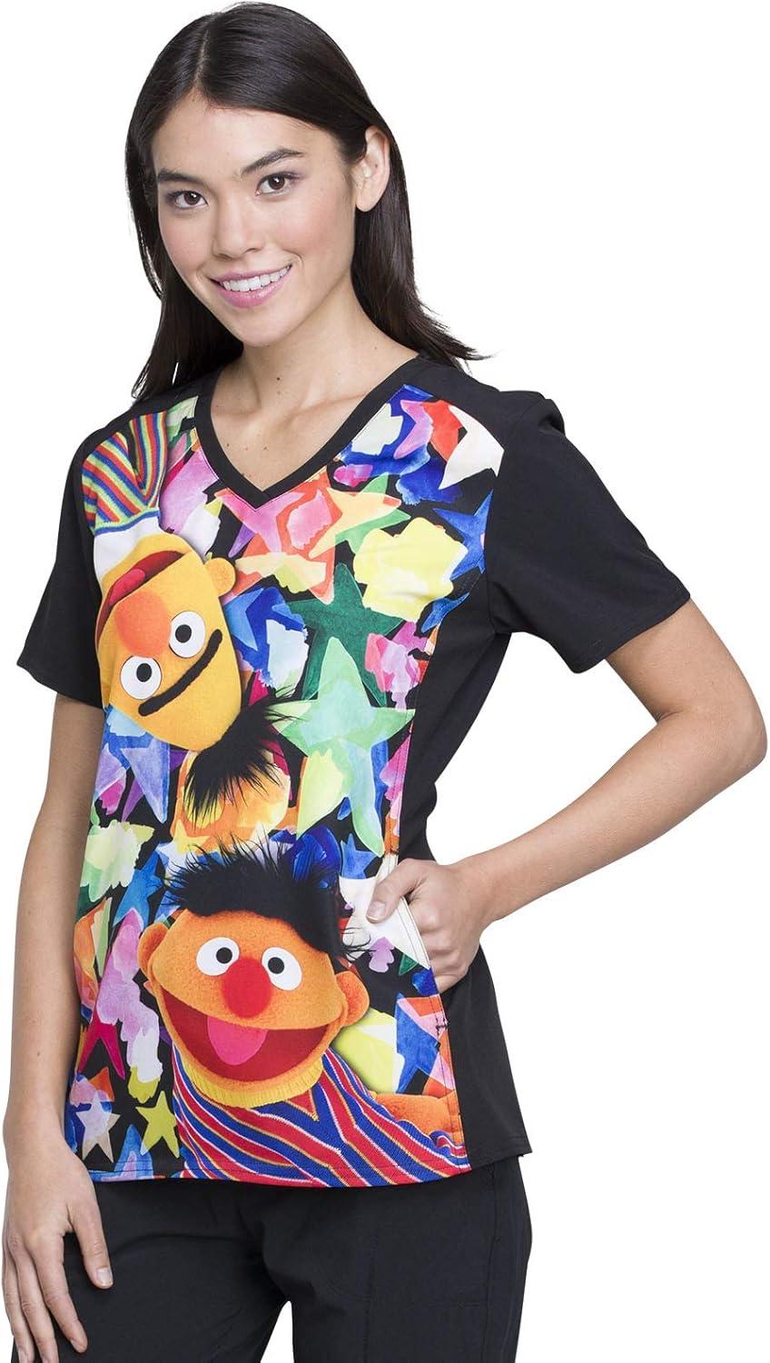 imageTooniforms Women Scrubs Top VNeck TF637Bert and Ernie