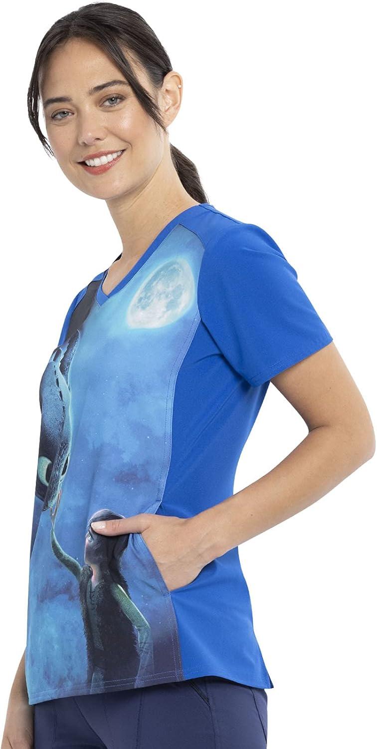 imageTooniforms Women Scrubs Top VNeck TF637Train Your Dragon