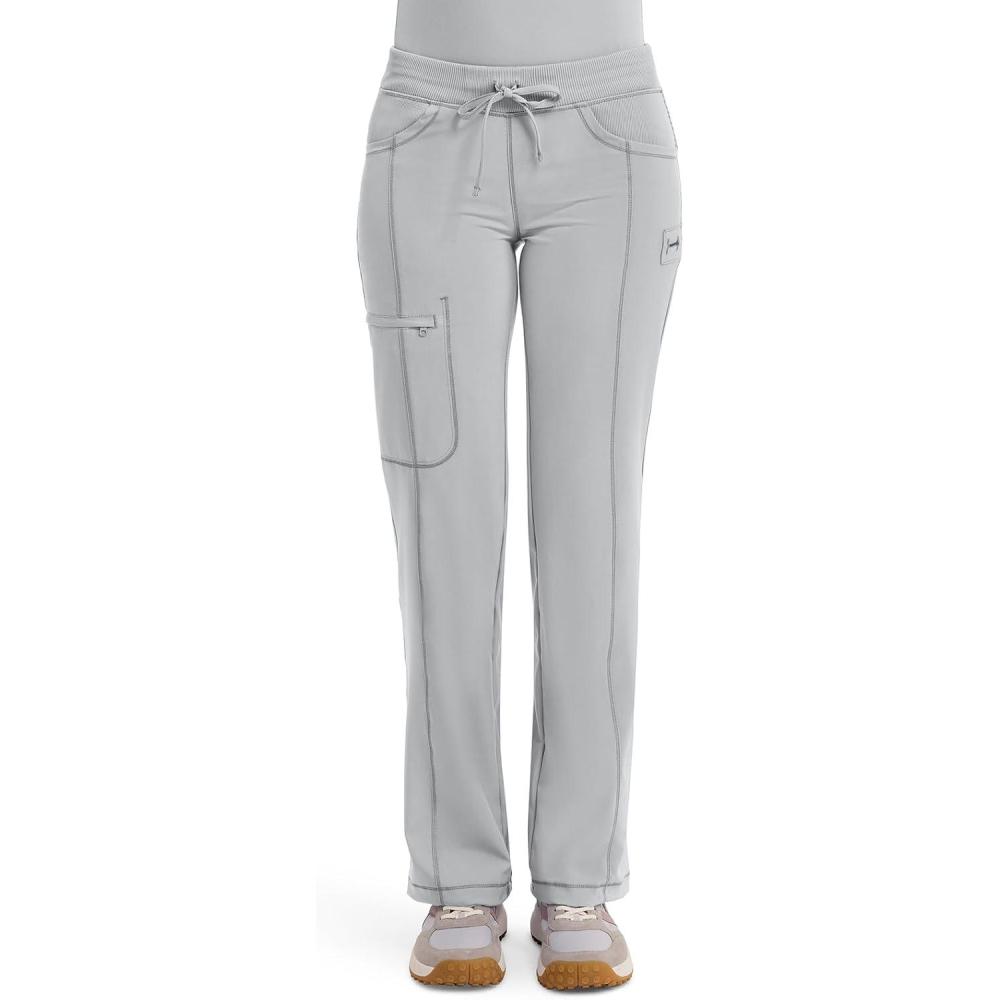 imageCherokee Infinity Women Scrubs Pant Low Rise Straight Leg Drawstring 1123AGrey