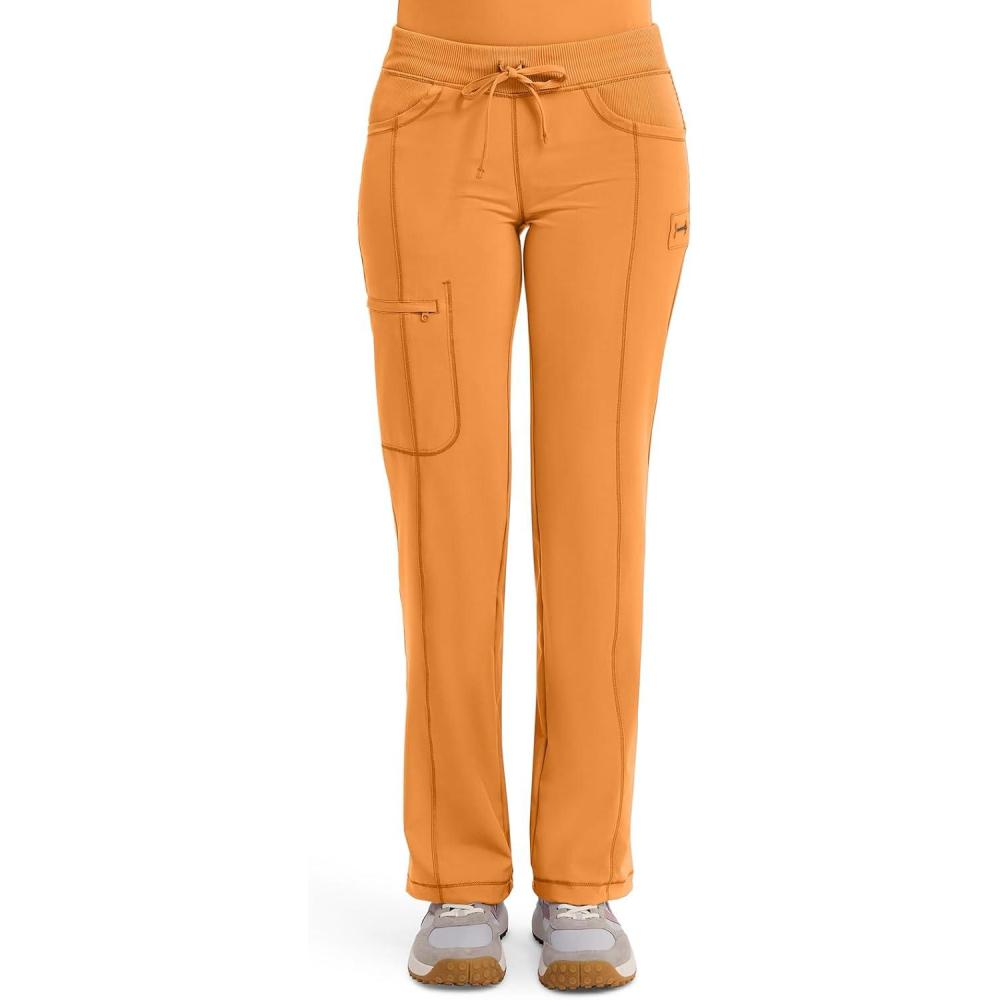 imageCherokee Infinity Women Scrubs Pant Low Rise Straight Leg Drawstring 1123AOrange Sunrise