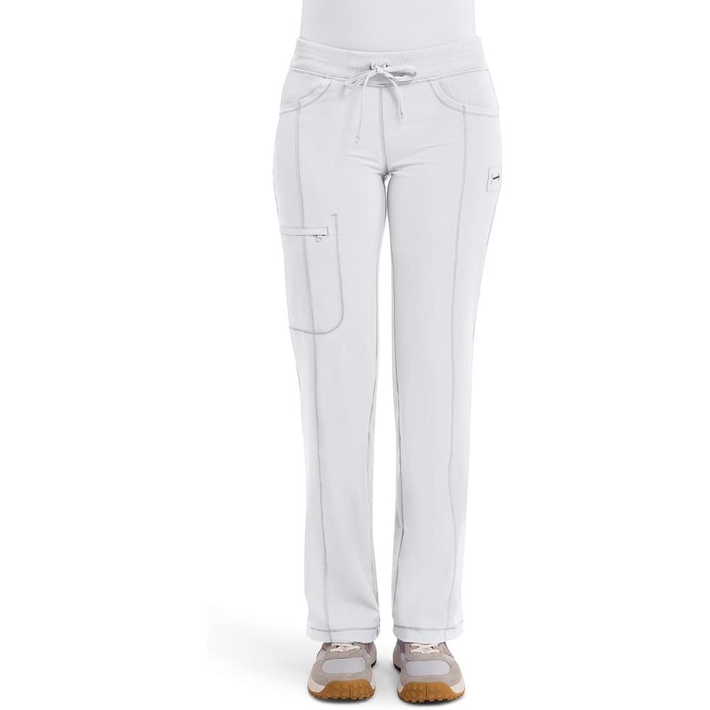 imageCherokee Infinity Women Scrubs Pant Low Rise Straight Leg Drawstring 1123AWhite